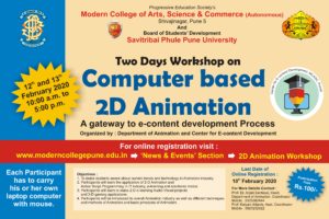 Workshop on Computer Based 2D Animation - Modern college of Arts, Science  and Commerce (Autonomous), Shivajinagar, Pune - 5